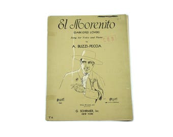 1934 El Morenito Music Sheet. Notes.