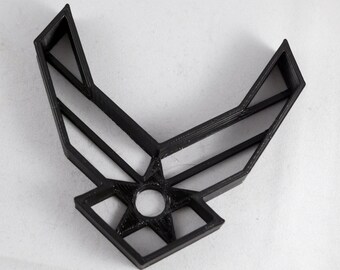 U.S. Military Air Force Logo Cookie Cutter | Black Air Force Cookie (3D Printed)
