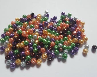 Halloween pearl mix, Glass pearl mix, Glass pearl beads, Bead mix, Bead soup, Glass pearls, Glass beads, Pearl beads, Jewellery making