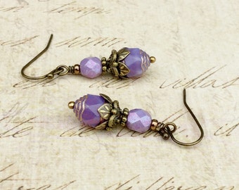 Lavender Earrings Purple Earrings Silver Earrings Purple