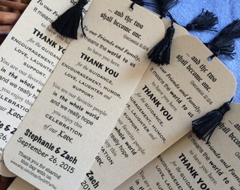 Celebration of Love - Thank You Bookmark - Personalized Wedding Favor