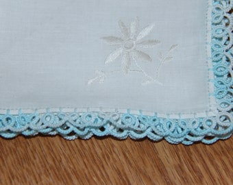 Blue Tatted Handkerchief