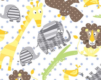 Zoo baby, baby animals fabric, zoo animals fabric, toddler baby fabric, , by Kanvas Studio, 08537
