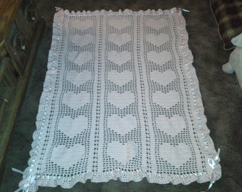 pink hearts baby blanket