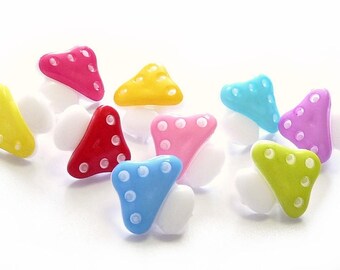 Lot 8 button mushroom multicolor child sewing baby 15mm