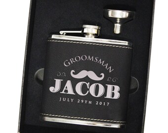 Personalized Flask Groomsmen Gift Box Set Gifts For Monogram