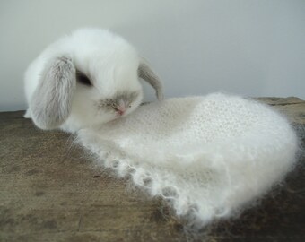 Newborn Beanie: lace and Co, snow white collection
