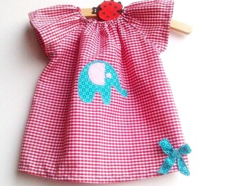 Vichykaro Tunic Blouse Elephant