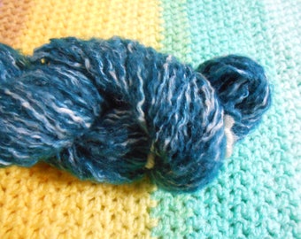 Teal and Cream with Metallic - Acrylic/Metallic - 824 yards - Worsted weight - Recycled, Reclaimed, Upcycled