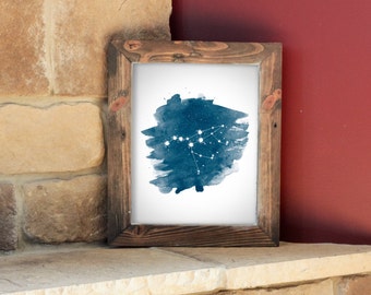 Big Dipper art poster, Ursa Major constellation art, Printable wall art, Watercolor print, Constellation wall decor, Astronomy gift