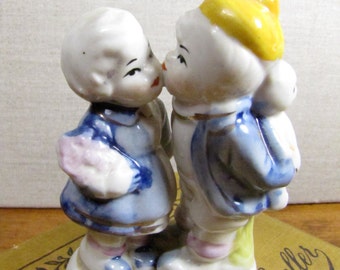 Vintage Porcelain Figurine - Boy and Girl Kissing