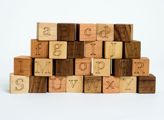 ABC Alphabet Natural Wood Blocks Set // This Classic