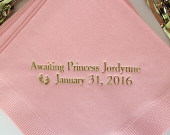 50 Personalized Napkins Personalized Napkins Baby Shower Personalized Cocktail Beverage Paper Party Monogram Custom Luncheon Avail!