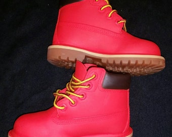 Red Timberland Boots- Custom Timberlands- Mens- Womens- Kids Timberlands