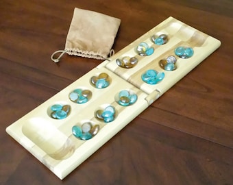 Personalized Engraved Mancala Wooden Marble Game Gift