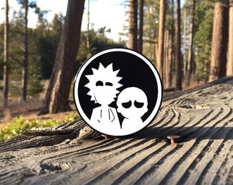 Large 2.5inch Custom Engraved Herb Grinder - Rick and Morty Art - 4 Piece Aluminum