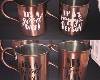 Copper Tin Mug - Set of 4 - Moscow Mule - Gift for Her - Gift For All - Engagement Gift - Housewarming - Ladies Night - Bourbon - Happy Hour