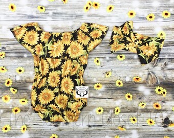 Sunflower Romper,Baby Romper,Sunflower,Girls Romper,Baby Girl Romper,Baby Girl Romper Set, Baby Gift,Girls Clothes,Sunflowers,Baby Girl