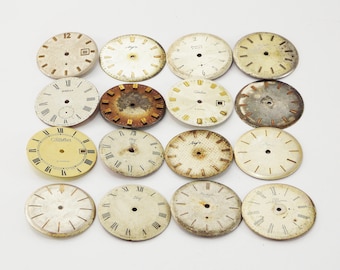 Faces for jewelry clock face metal parts assemblage supplies Watch repair Steampunk industrial watch jewelry mixed media antique gears