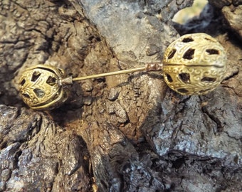 1930s Pierced metal bead Jabot