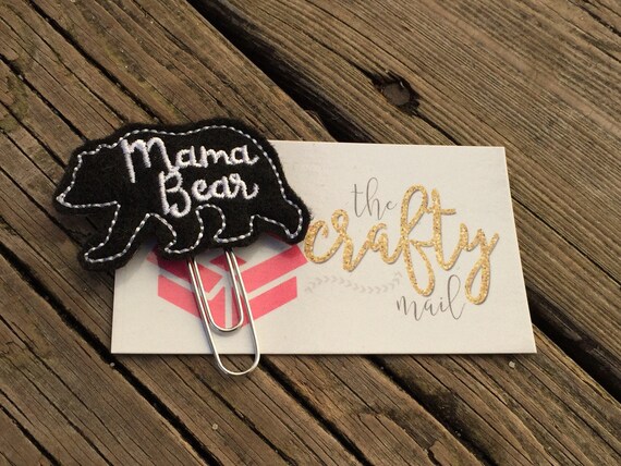 Mama Bear Silhouette Clip/Planner Clip/Bookmark.
