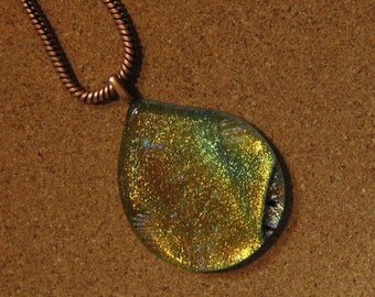 Fused Glass Pendant - Dichroic Pendant - Dichroic Necklace - Dichroic Jewelry - Fused Glass Necklace - Fused Glass Jewelry - Glass Pendant