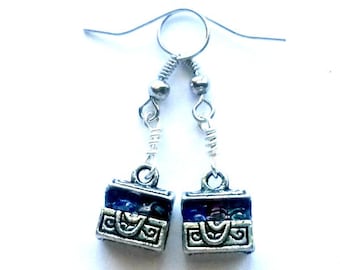 Treasure Chest Earrings Handmade Gift