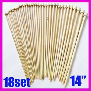 18 different size Bamboo knitting needles