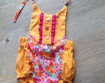 Shabby Chic Baby Romper 0-3 months