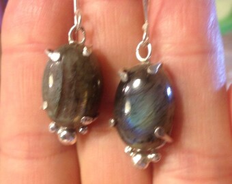 Labradorite and Sterling Silver Earrings