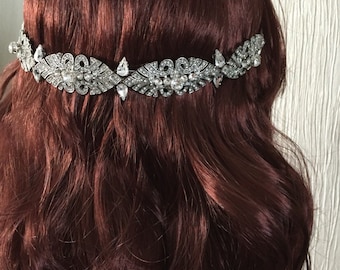 Art deco hairpiece - Bridal headpiece - Art deco headpiece - Great gatsby headpiece - Bridal vine - Wedding headpiece