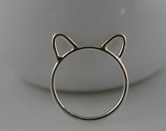 Sterling Silver Cat Ring - Silver Cat Ears Ring