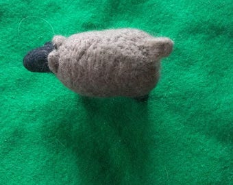 Pure Wool Needle Felted Sheep - Brown