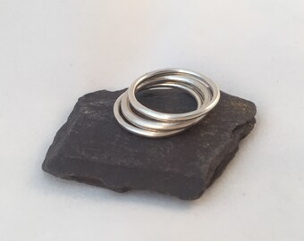 Sterling Silver Halo Trio - Stacking Bundle