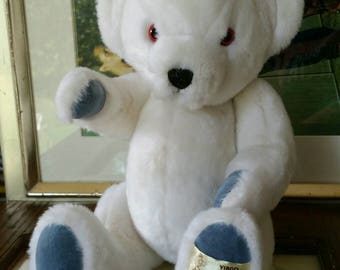 Vintage Nisbet Bear "Virgo" Zodiac White Plush Bear "Doris" Peter Bull Limited Edition made in England