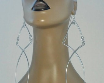 Fabulous Uniquely Shaped Wire Earrings, Large Earrings, Long Earrings, Fashion Earrings, Dangling Earrings, Womens Jewelry, Big Earrings
