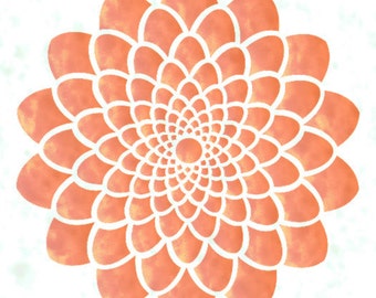 Large Zinnia Flower Wall Stencil