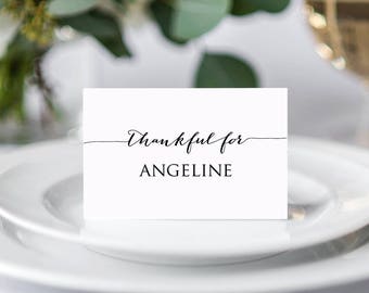 Thanksgiving Place Card Template, Seating Cards Template, Place Cards Template, Seating Card Wedding, Printable Place Card Template
