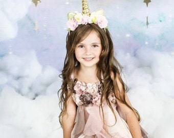 Pink and Gold Unicorn Headband