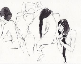 Untitled, Study - Original ink & graphite drawing