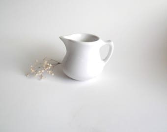 White Ironstone Creamer, Vintage Restaurant Ware, Modern Farmhouse Kitchen