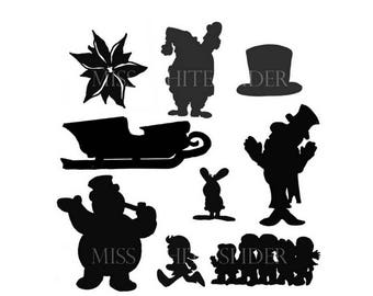 Frosty The Snowman Shadow Puppet Set, 9 templates