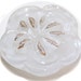 Button ~ Glass White Vintage Moonglow Scalloped Shaped - Small