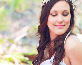 woodland crown, rustic wedding headpiece, berries flower crown, bridal hair accessory