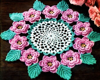 Rose Doily Irish Crochet PDF pattern 1957