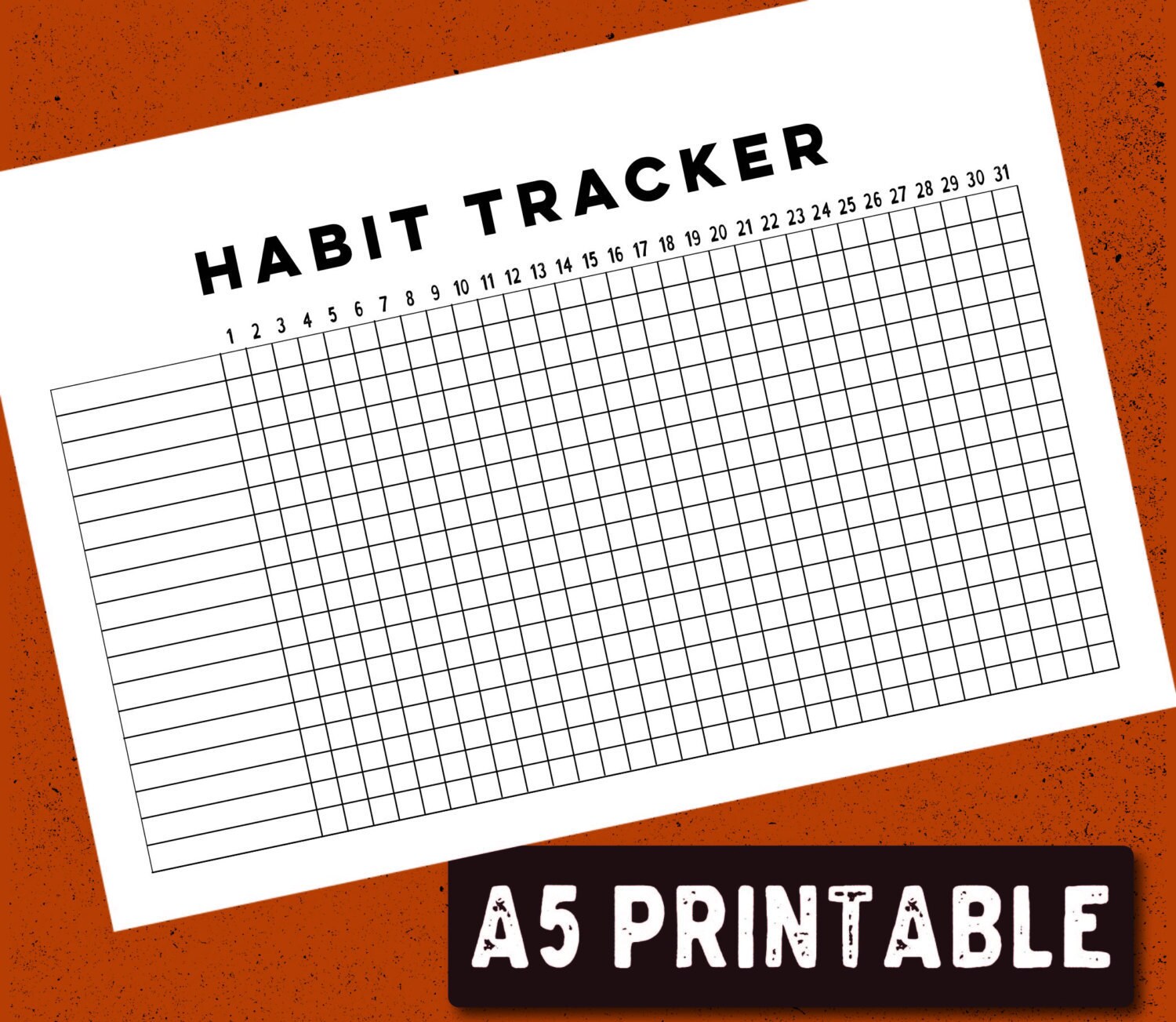 Free Printable Habit Tracker A5