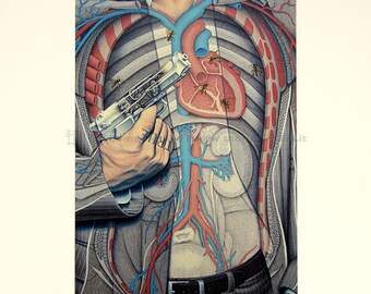 Poster art-Ashes to Ashes No. 1-Print, illustration, anatomy, art print, modern design