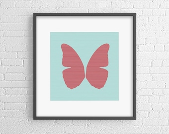 Red butterfly - pop art poster