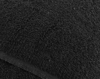 Black Cotton Terry Cloth By The Yard