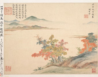 Chinese Landscape Paintings: Autumn Landscape by Xiang Shengmo, c. 1655. Fine Art Reproduction